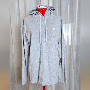 Nike Jersey Longsleeve Hoodie | Men's Large | Grey